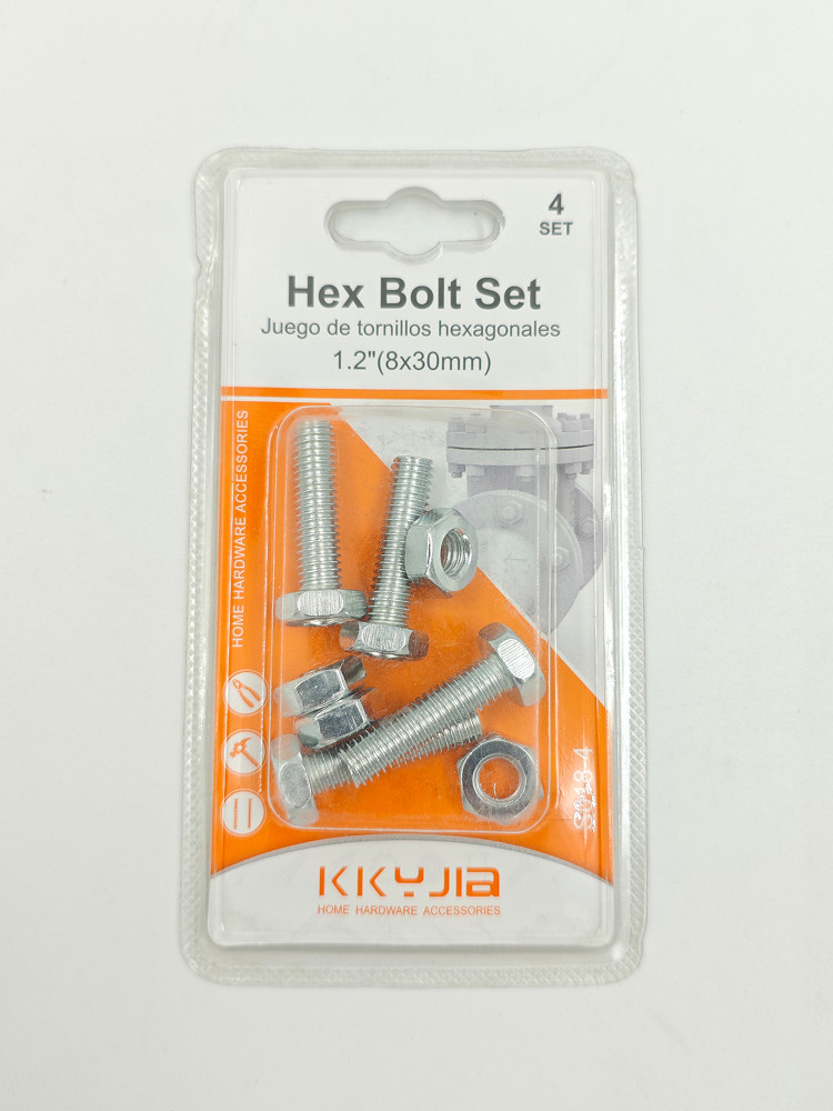 Набор шестигранных болтов KKYJIA, 4 шт. (8×30 мм)