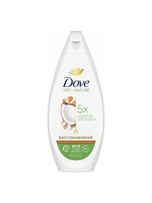 Гель для душа Dove Care & Nature "Восстановление" с экстрактом кокоса и маслом миндаля, 250 мл
