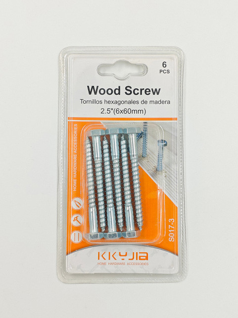 Шурупы по дереву с шестигранной головкой 6×60 мм 6 шт (Wood Screw)