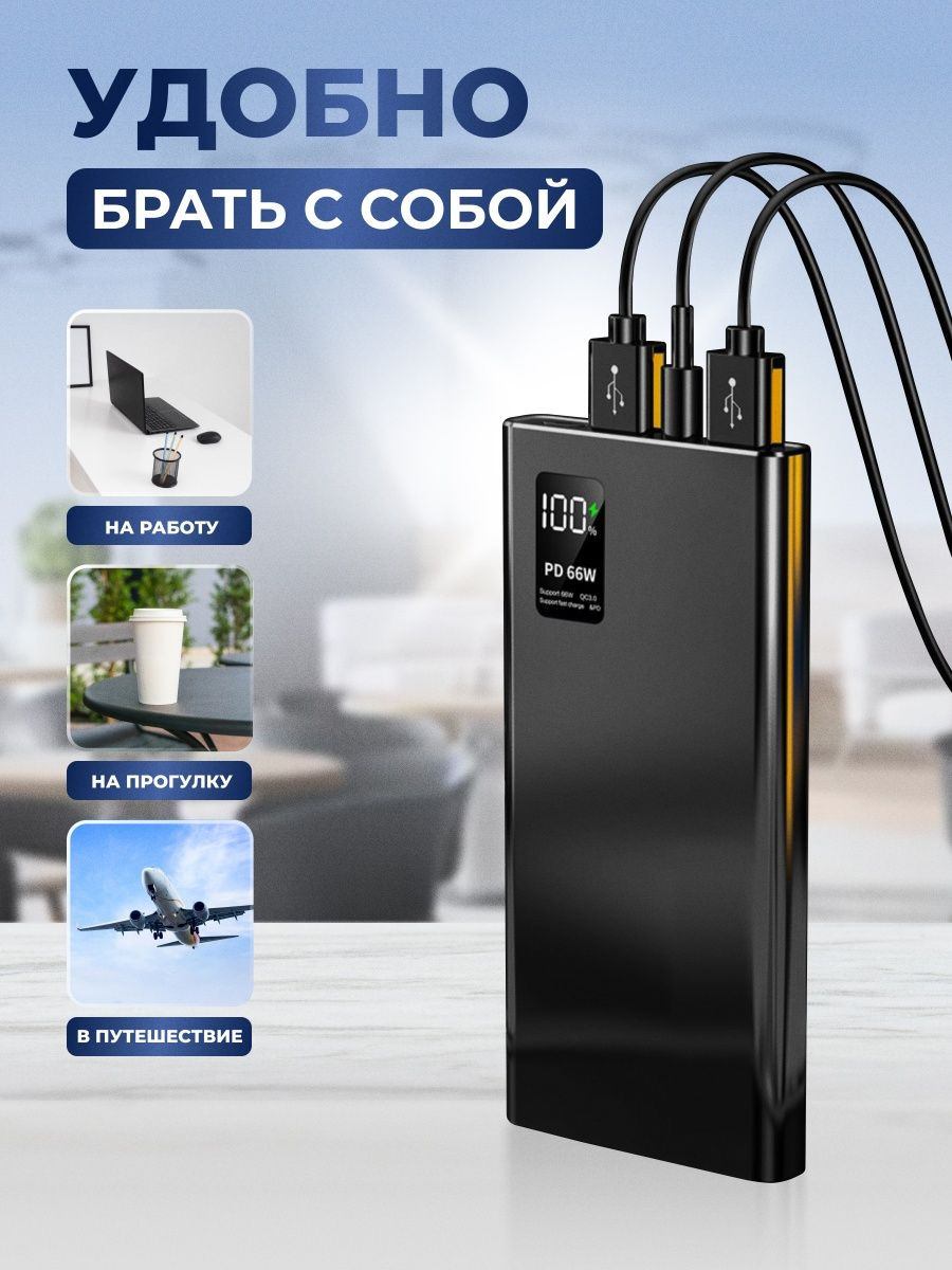 Повербанк 10000mAh внешний аккумулятор
