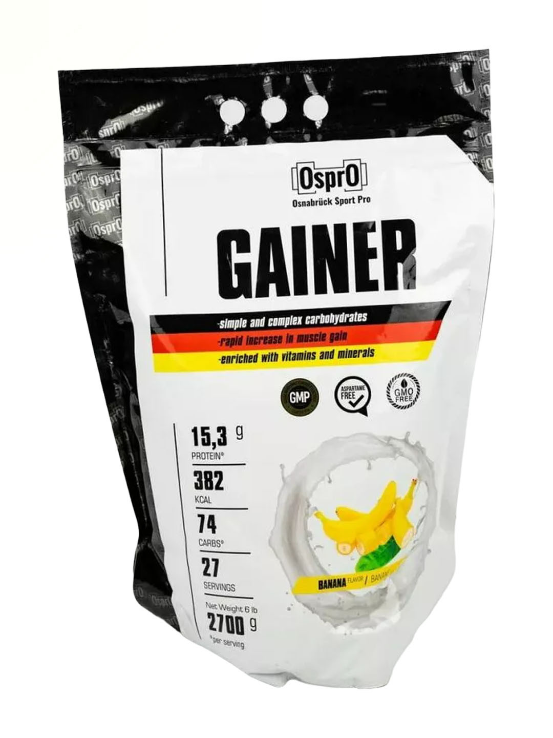 Гейнер OsPro Gainer банан, 2700 г.