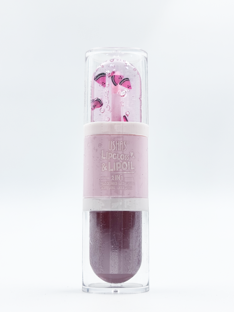 Блеск и масло для губ USHAS Lipgloss & Lipoil 2 в 1, арбуз