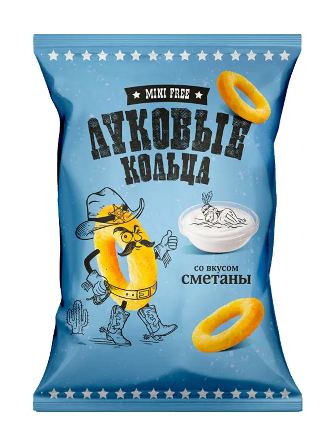 Чипсы MiniFree's "Луковые кольца" со вкусом сметаны, 45 г