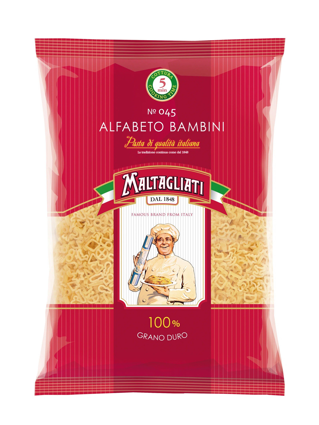 Макароны "Maltagliati" №045 Alfabeto Bambini, 450 г