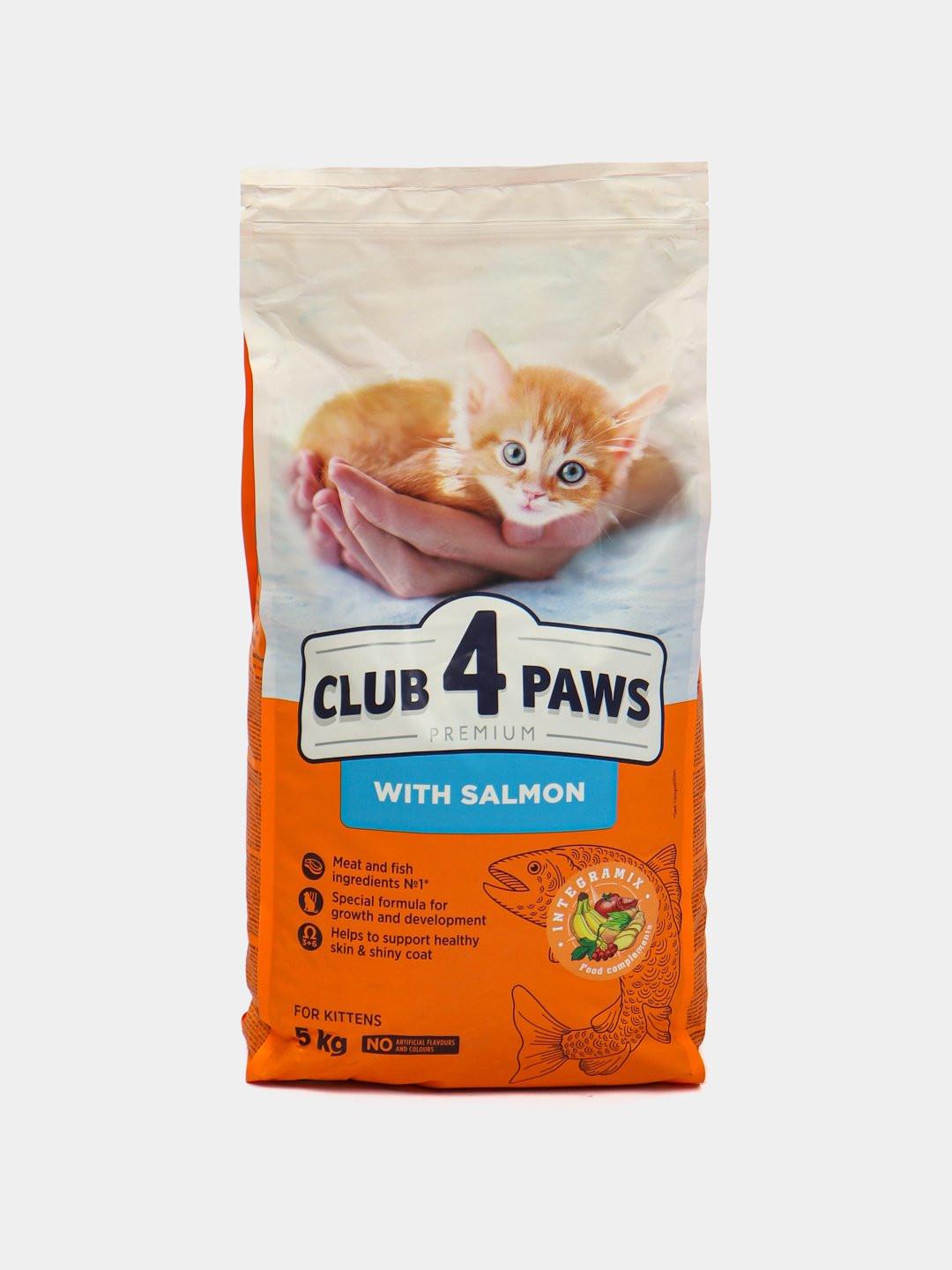 Сухой корм для котят Club 4 Paws с Лососем 5 кг