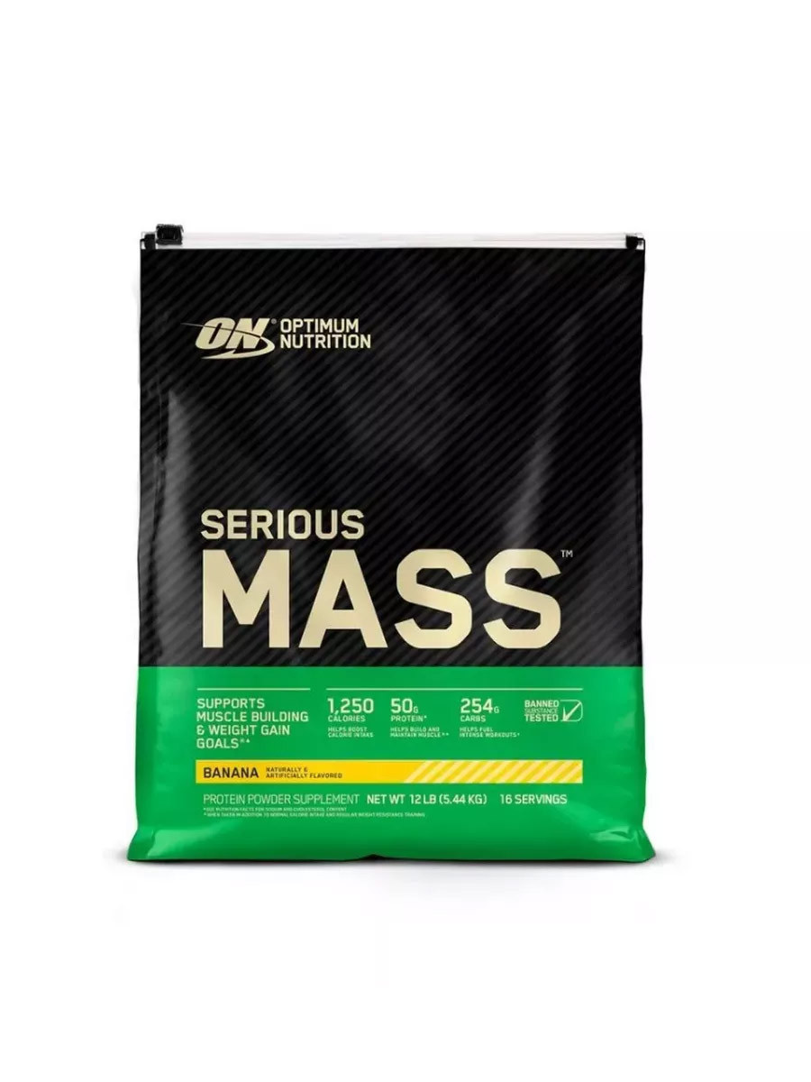 Гейнер Optimum Nutrition Serious Mass – Банан 5,44 кг
