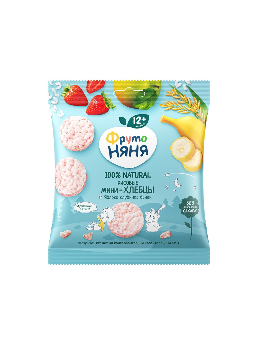 Хлебцы "Фруто Няня" яблоко клубника банан 30гр.