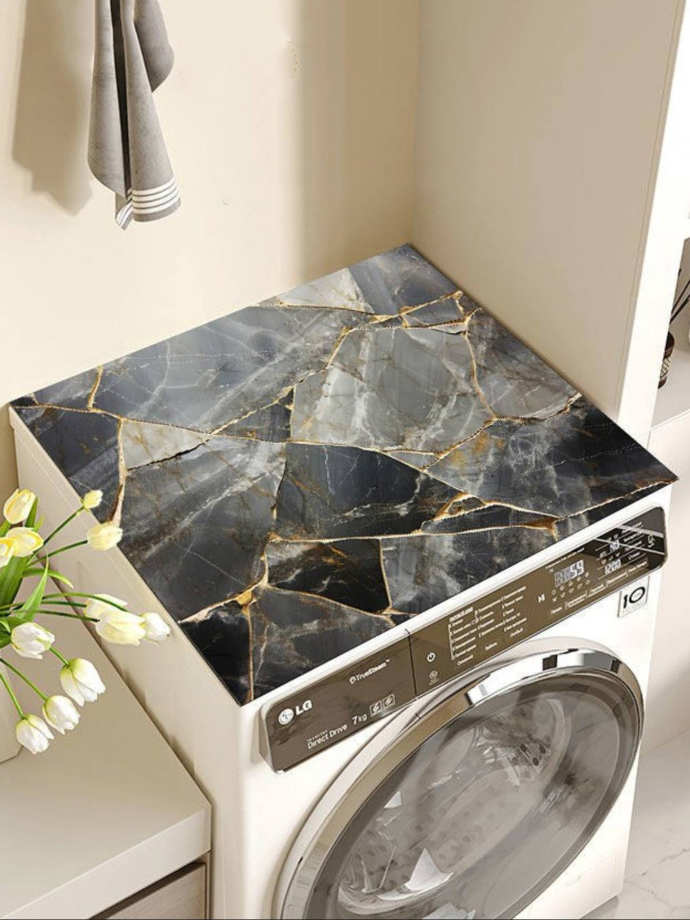 Защитная накладка на стиральную машину "Dark Marble" 60*60см