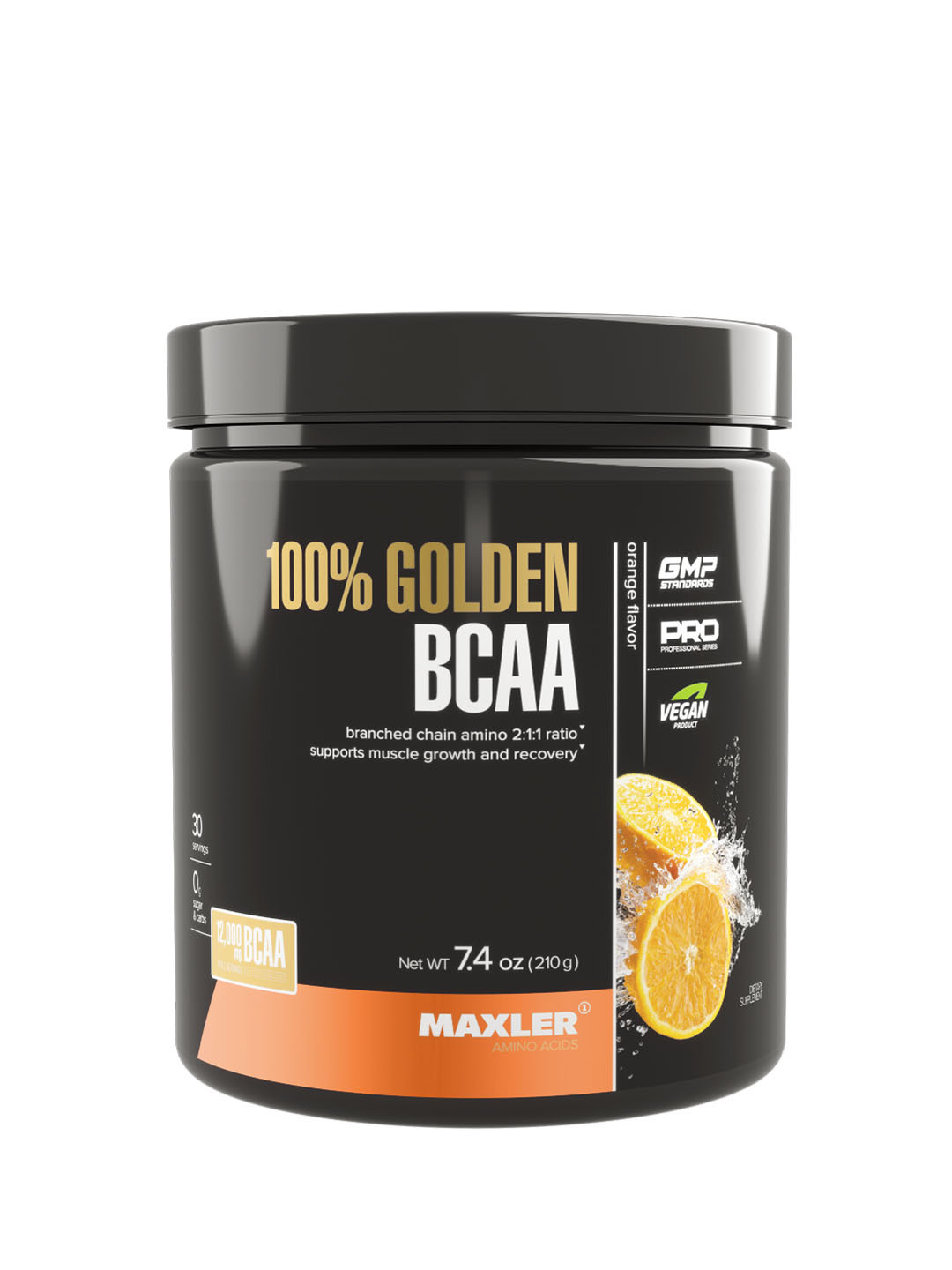 Макслер для роста и восстановления мышц MXL - 100% Golden BCAA / 210 g / Orange