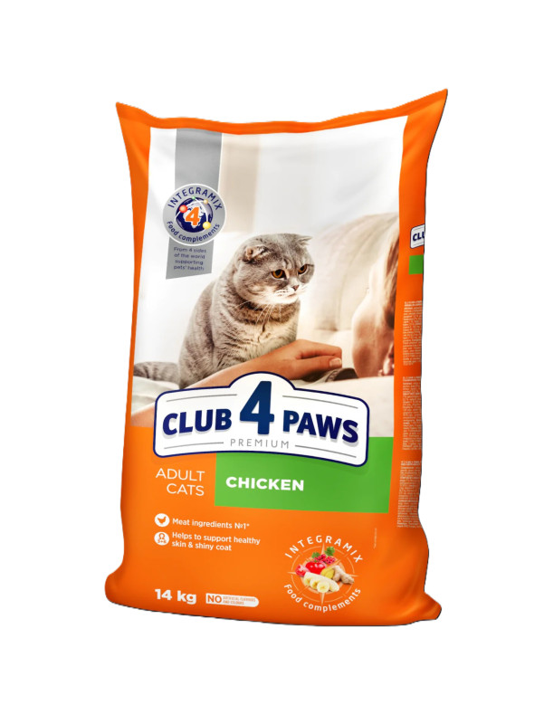 Сухой корм для кошек Club 4 Paws с Курицей 14 кг