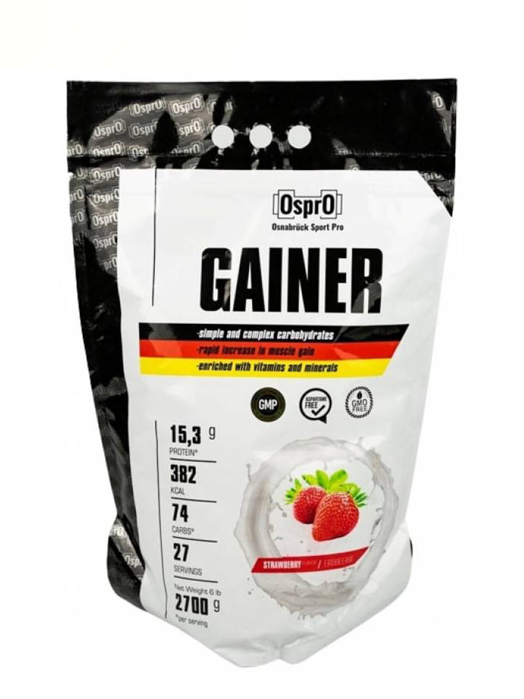 Гейнер OsPro Gainer Клубника, 2700 г.