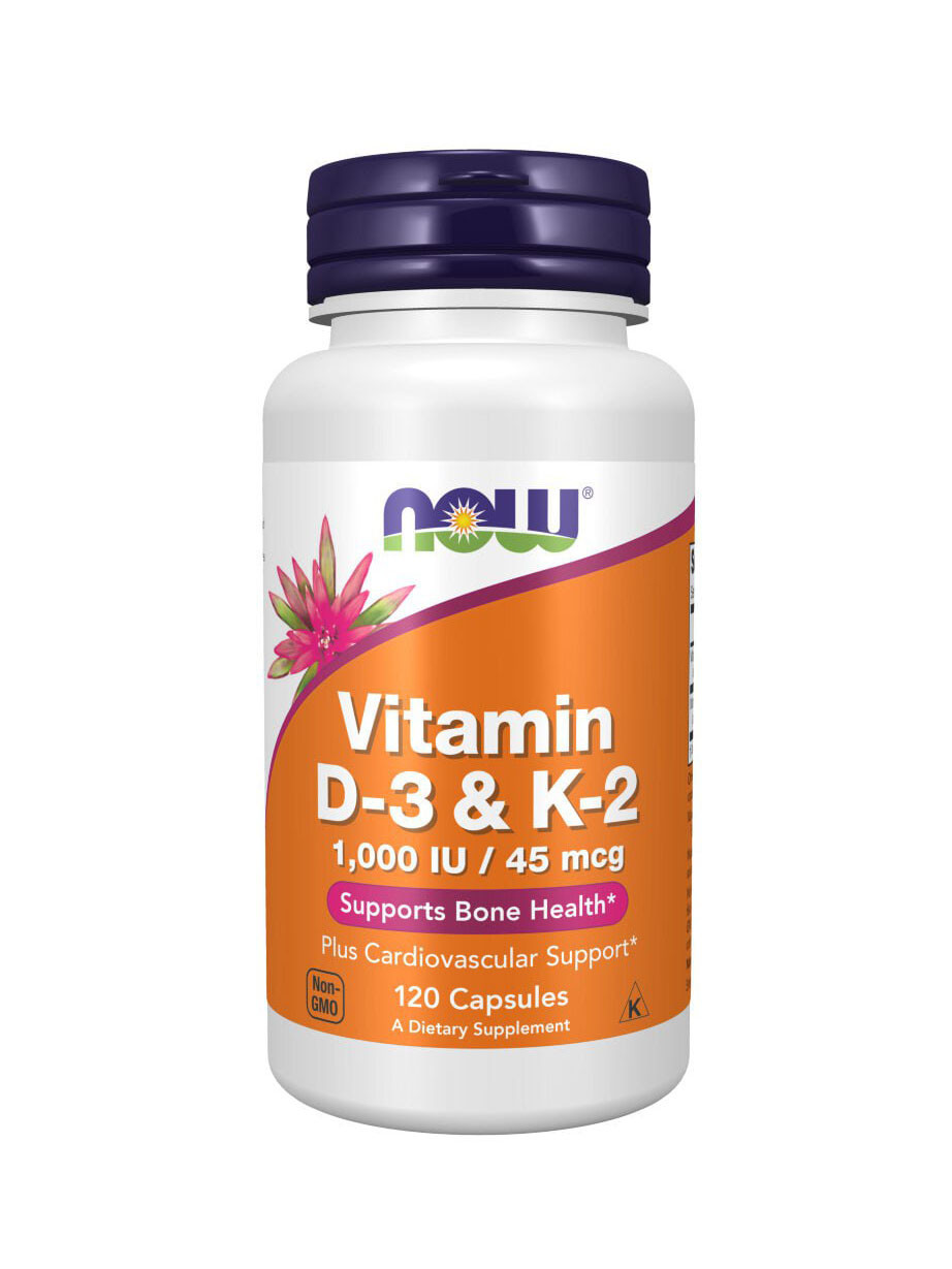Витамин Д-3 и К-2 NOW Vitamin D3 & K2 120 капсул