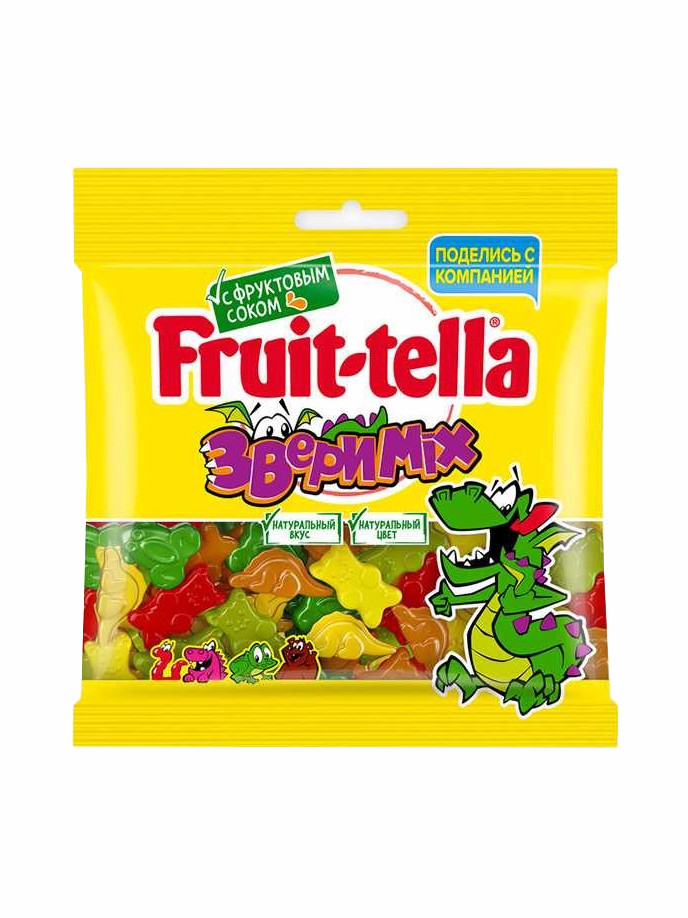 Жевательный мармелад "Fruit-tella" Звери mix, 70 гр