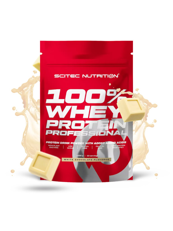 Протеин Scitec Nutrition 100% Whey Protein Professional White Chocolate 1кг