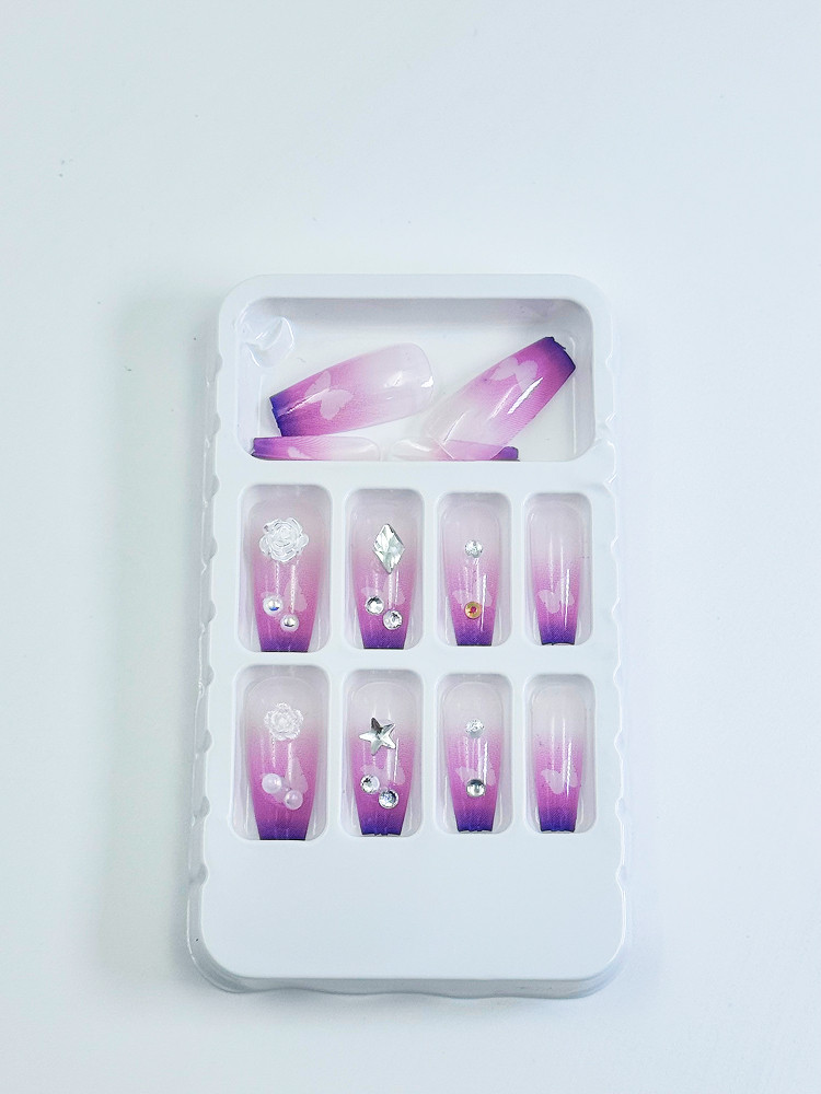 Накладные ногти “Violet Romance” — 12 штук