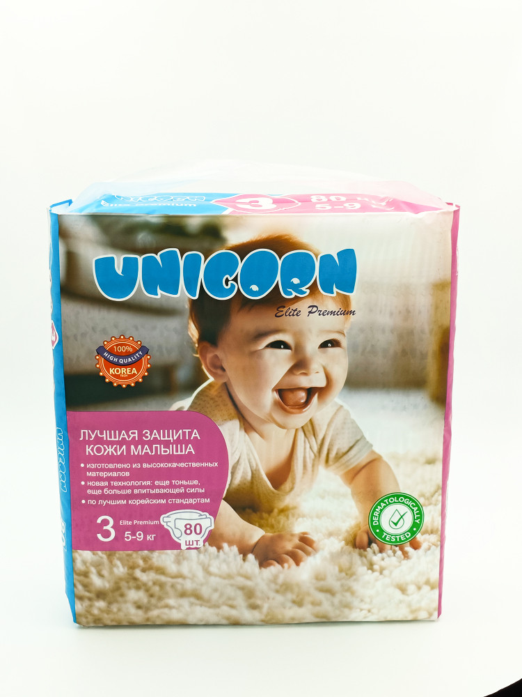 Подгузники Unicorn Elite Premium 3 размер 80 шт.