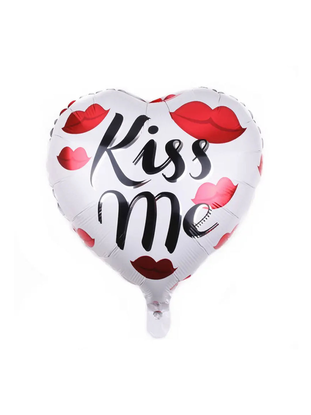 Фольгированный шарик сердце Kiss me. 18 размер.