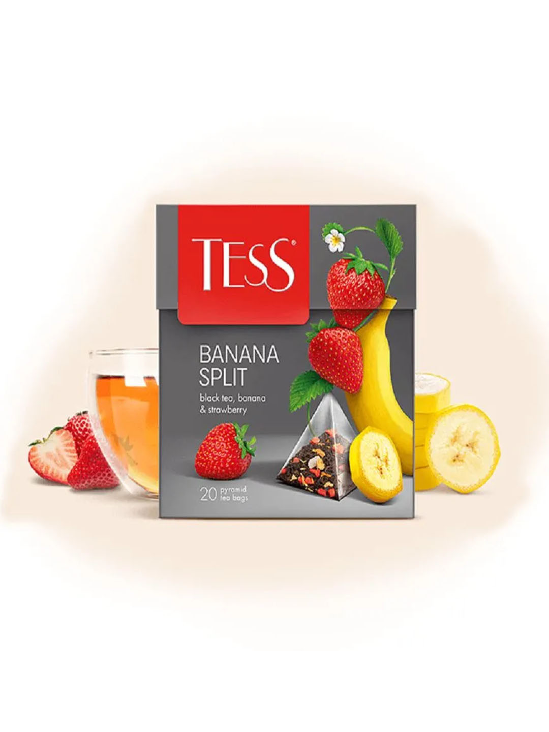 Черный чай в пирамидках Tess "Banana Split", 20пак
