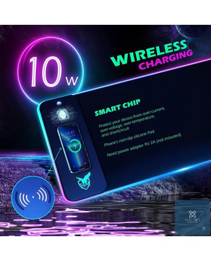 Коврик для игровой мыши RGB с беспроводной зарядкой Rasure RS-05