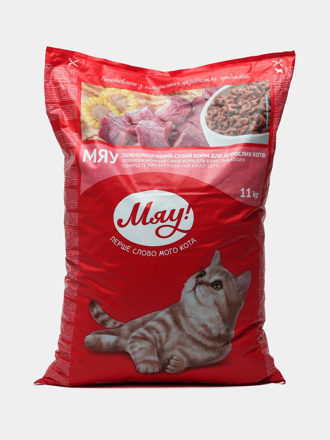 Сухой корм для взрослых кошек МЯУ! с Курицей 11 кг