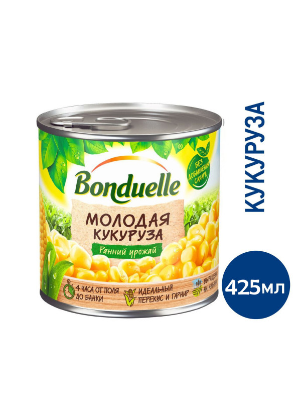 Кукуруза "Bonduelle" молодая ж/б 425 мл.