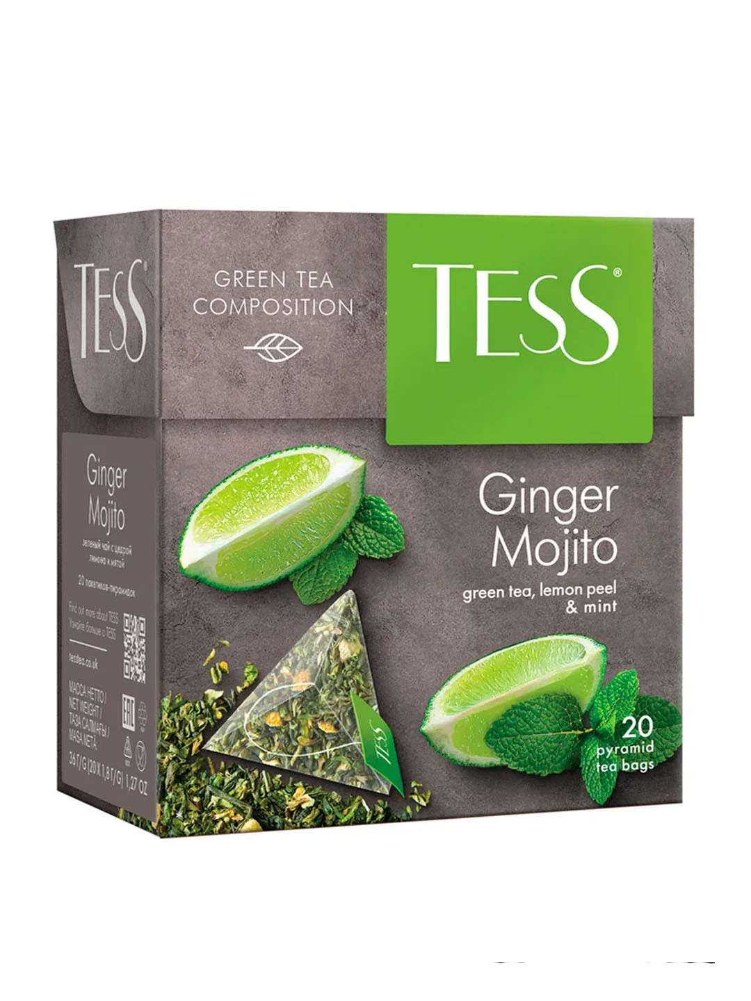 Зелёный чай TESS "Ginger" 20 пак. 36 гр