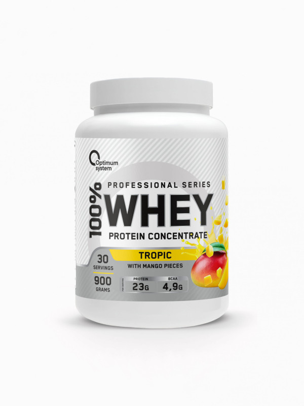 Протеиновый концентрат Optimum System 100% Whey Tropic 900 г