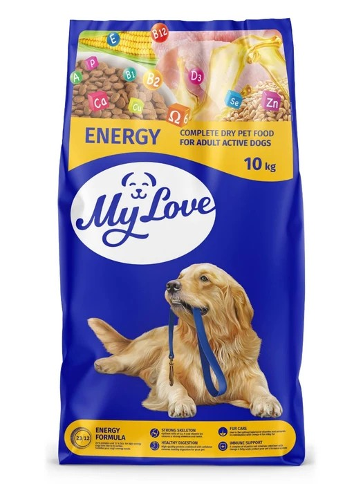 Сухой корм для активных собак My Love Energy 10кг