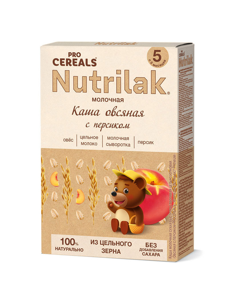 Каша "Nutrilak Premium" с персиком 200гр.