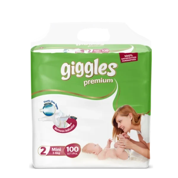 ПОДГУЗНИКИ ДЕТСКИЕ «GIGGLES PREMIUM» (100 шт.) 2-й РАЗМЕР