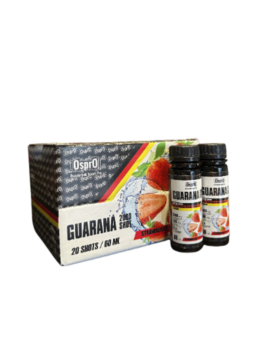 Энергетический шот Ospro - Guarana 2000 со вкусом Клубники 20 порций