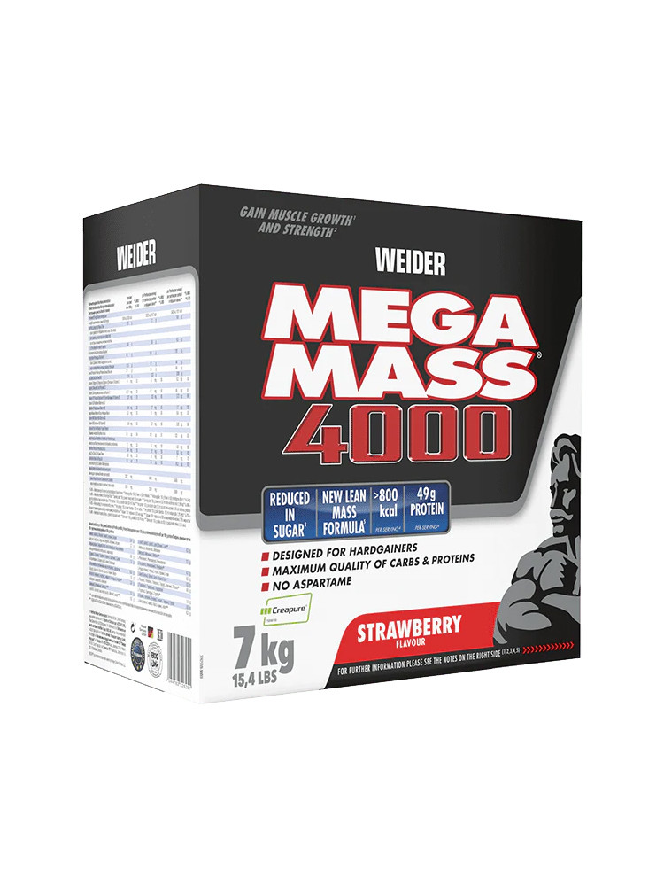 Гейнер Weider Mega Mass со вкусом Клубники 7 кг