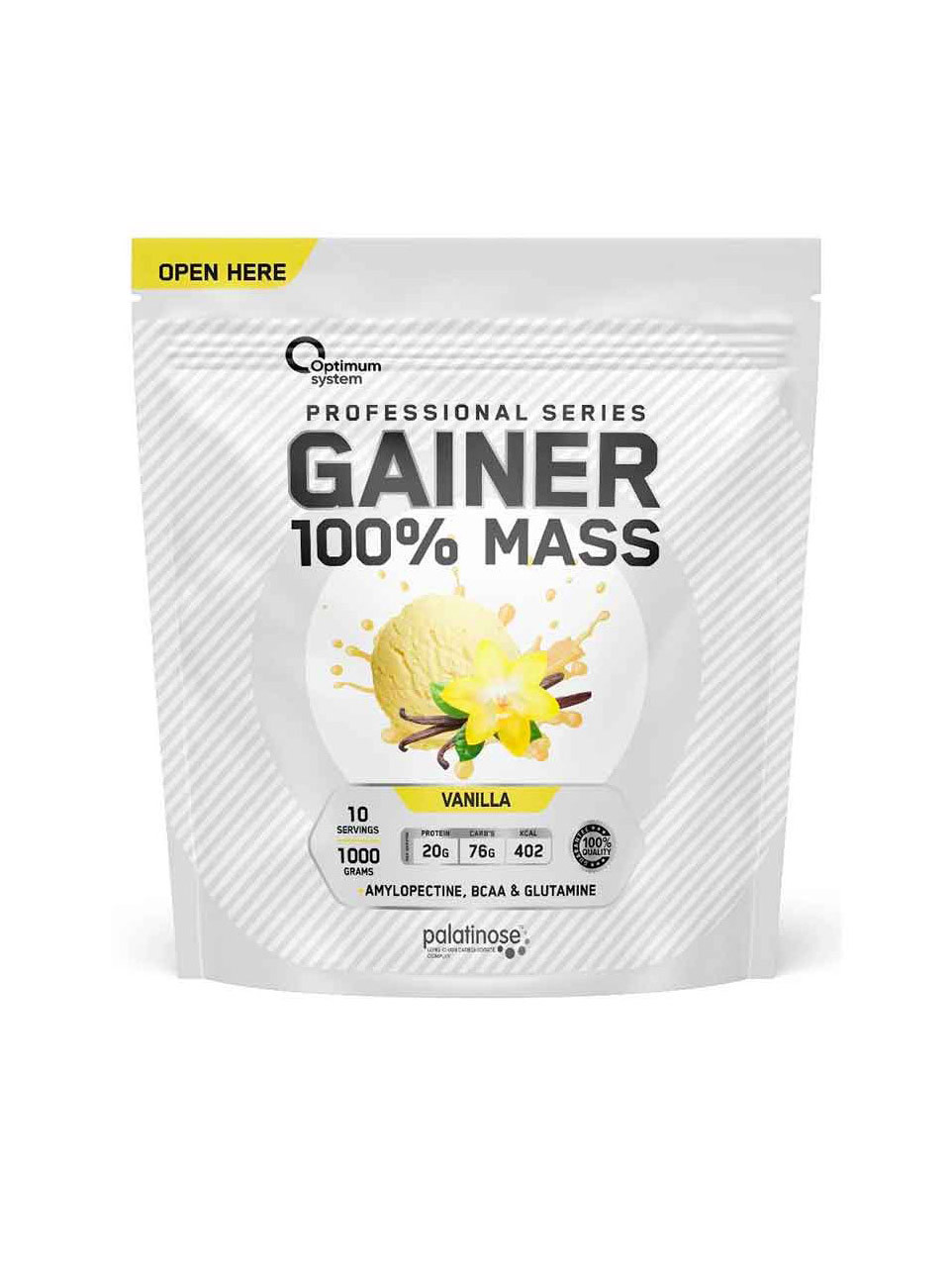 Гейнер Optimum System Gainer 100% Mass – Ваниль 1000 г