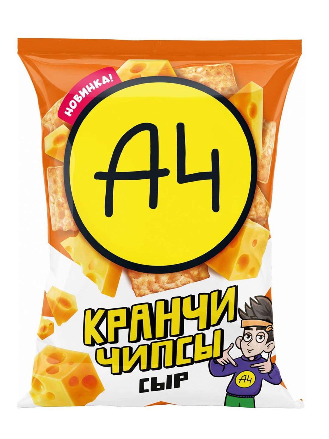 Чипсы А4 Кранчи со вкусом сыра, 80 г