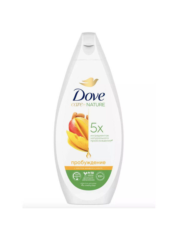 Гель для душа Dove Care & Nature "Пробуждение" с экстрактом манго и миндальным молочком, 250 мл