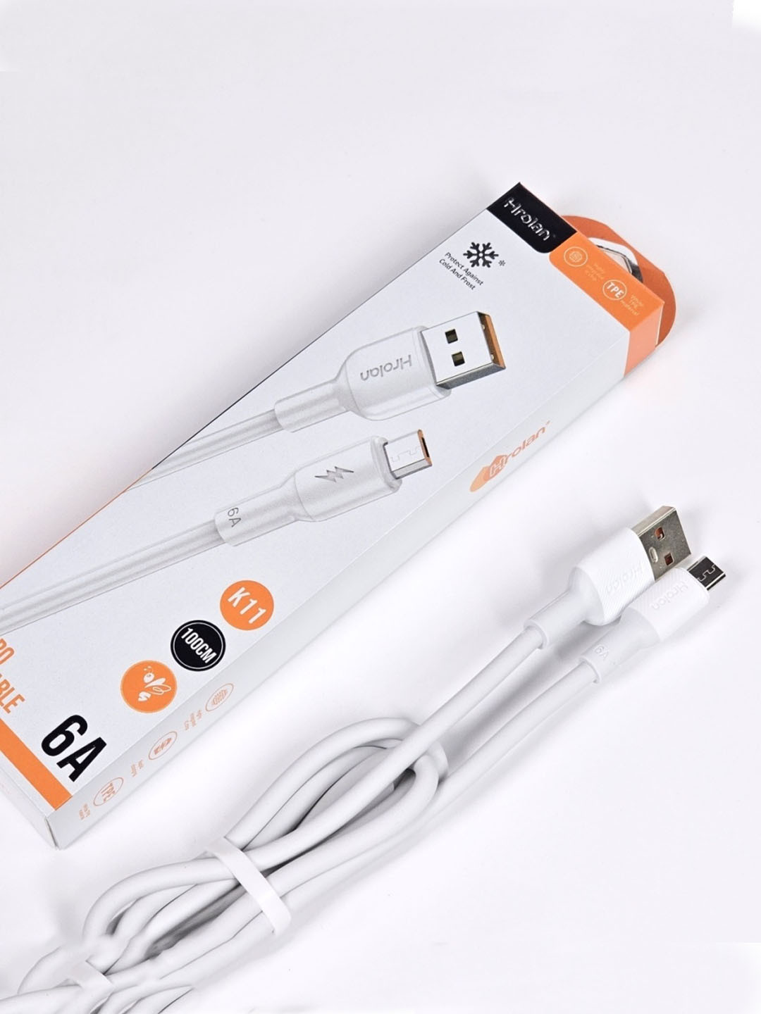 Кабель для быстрой зарядки Hrolan K11 6A (100 см, Micro USB)