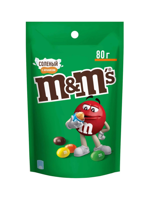Драже "M&M's" Соленый с Арахисом, 80 гр.