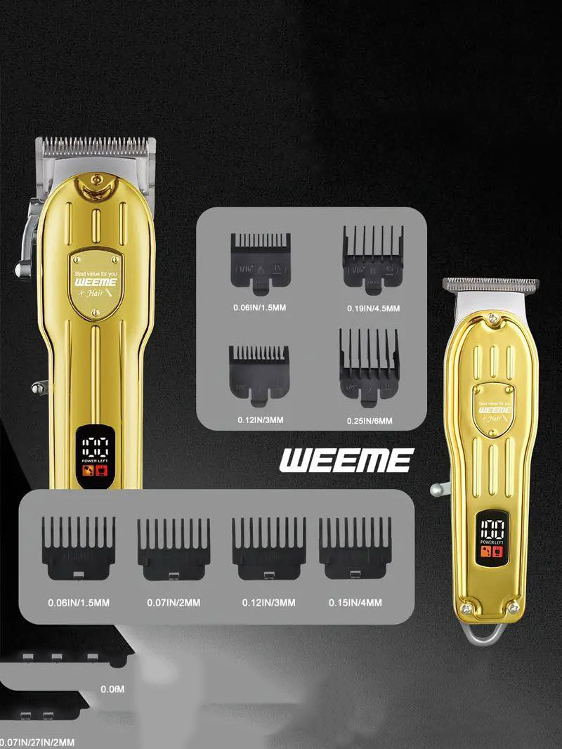 Профессиональный набор машинок для стрижки WEEME Gold, 2 в 1