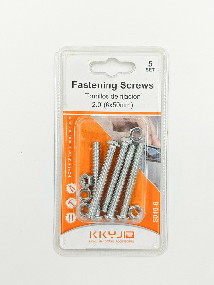 Набор крепежных винтов с гайками и шайбами 6×50 мм, 5 комплектов (Fastening Screws)