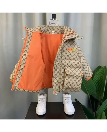 Детское хлопковое пальто с капюшоном