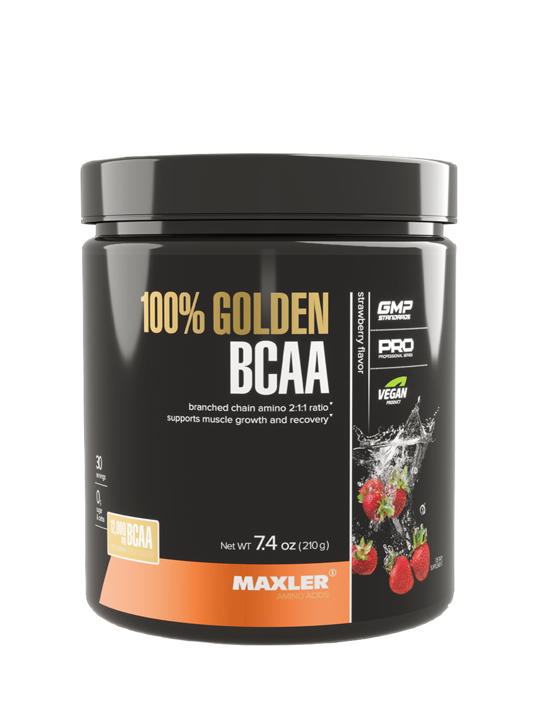 Макслер для роста и восстановления мышц MXL - 100% Golden BCAA / 210 g / Strawberry