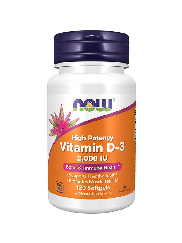 Витамин Д-3 NOW Vitamin D3 2000 IU 120 капсул