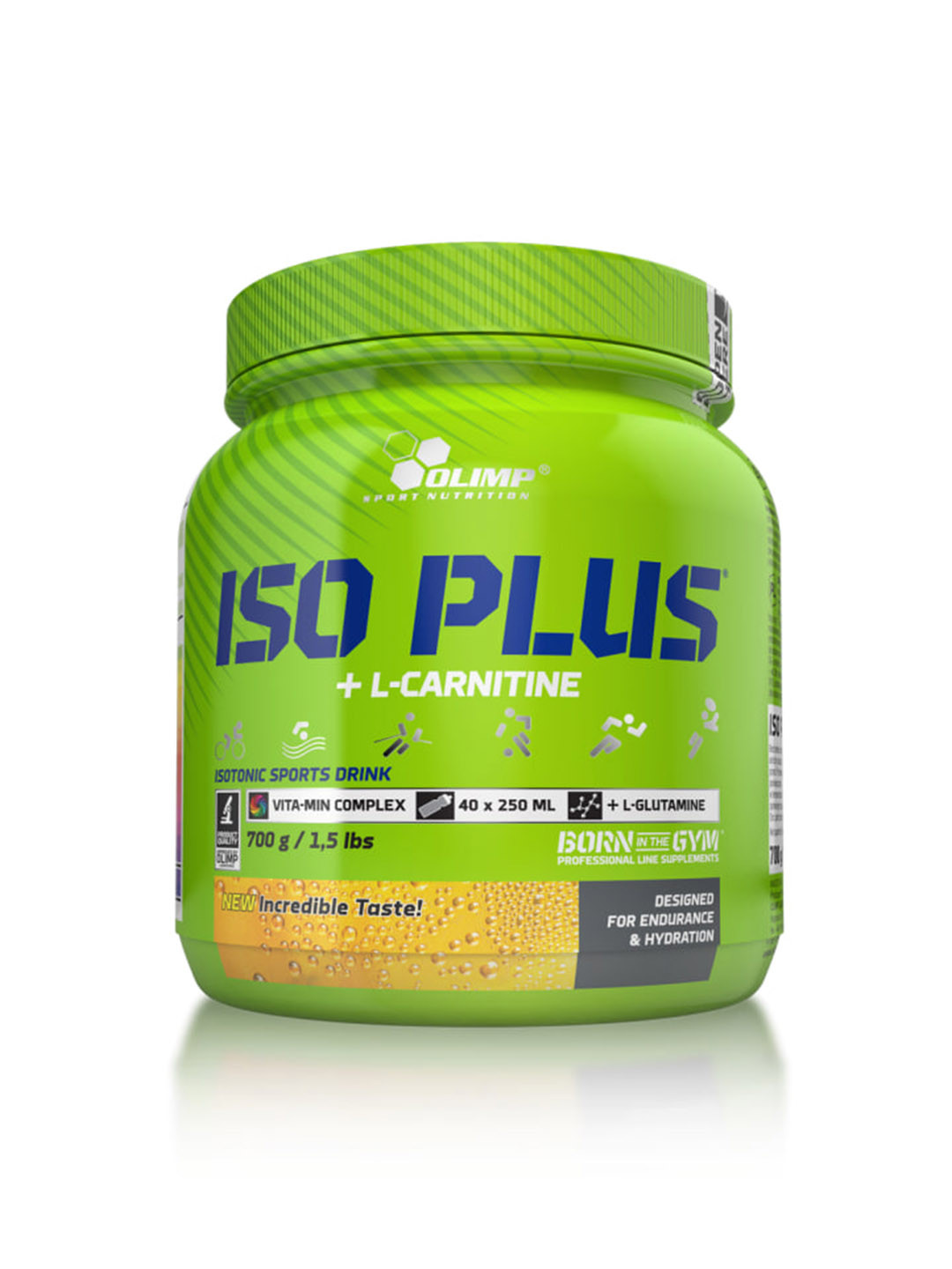 Изотонический напиток Olimp ISO Plus + L-Carnitine – 700 г, Tropic Blue