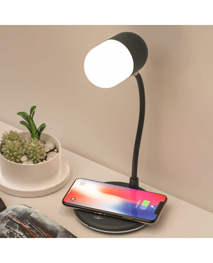 Лампа с bluetooth-колонкой и беспроводной зарядкой lampaTon