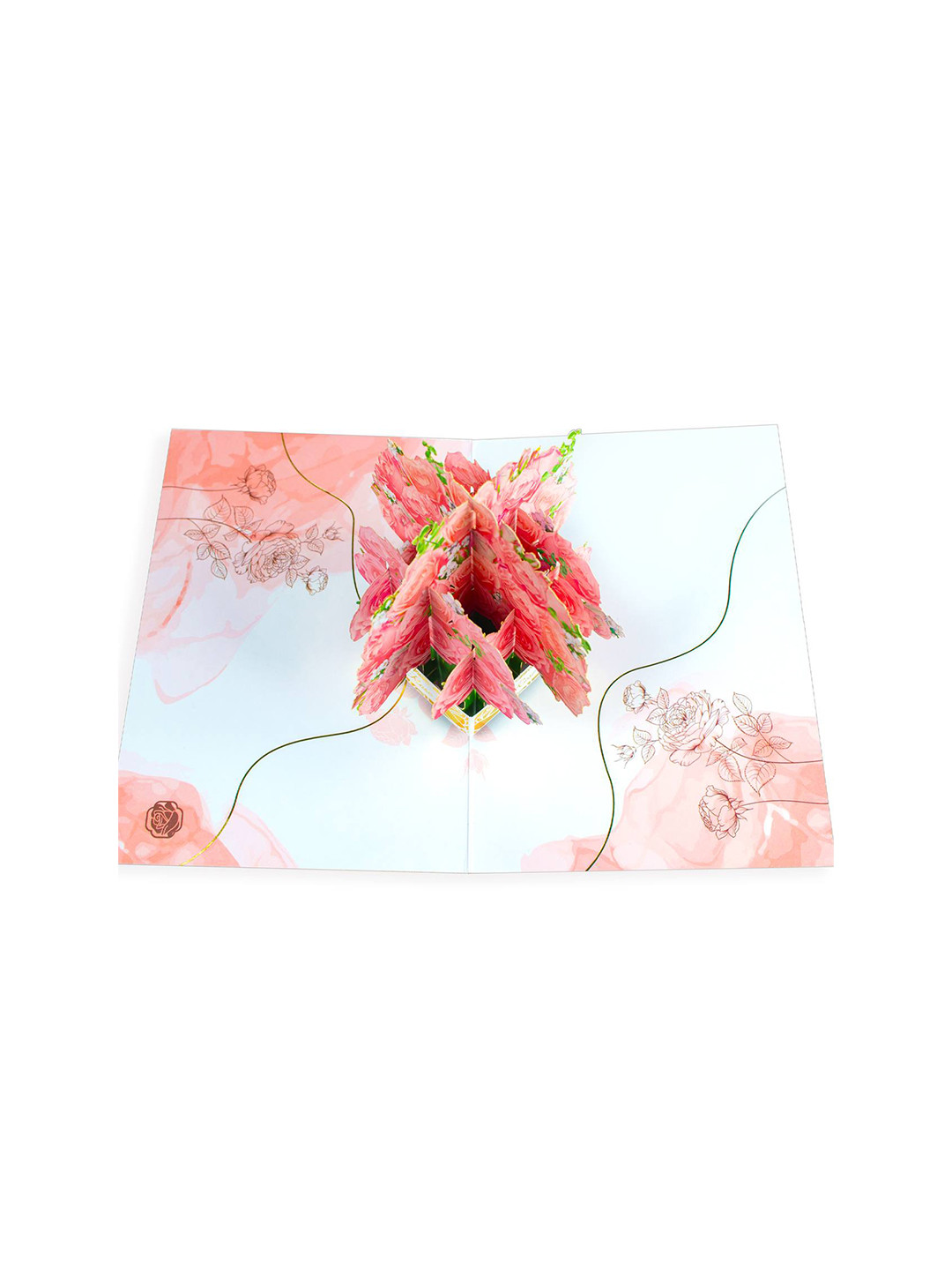 Открытка 3D с объемными розами, 15×21 см