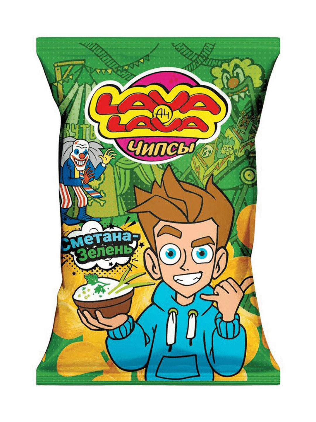 Чипсы Lava Lava "Сметана и зелень", 50 г