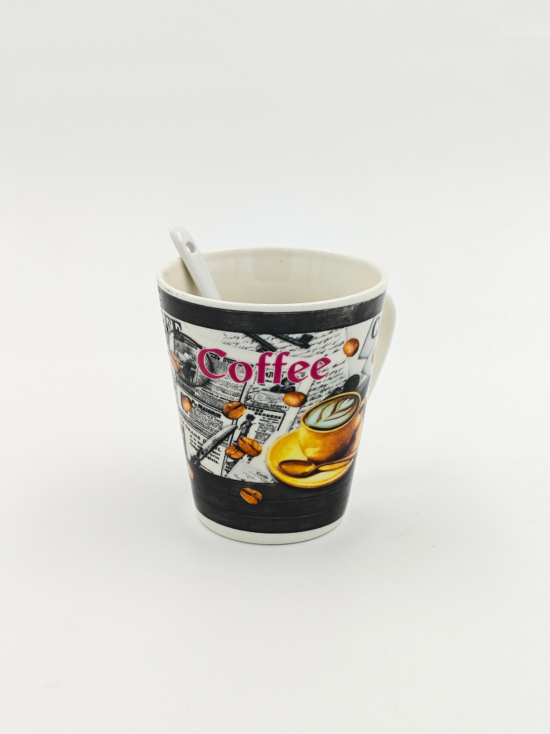Керамическая кружка "Coffee Time" с ложечкой, 300мл