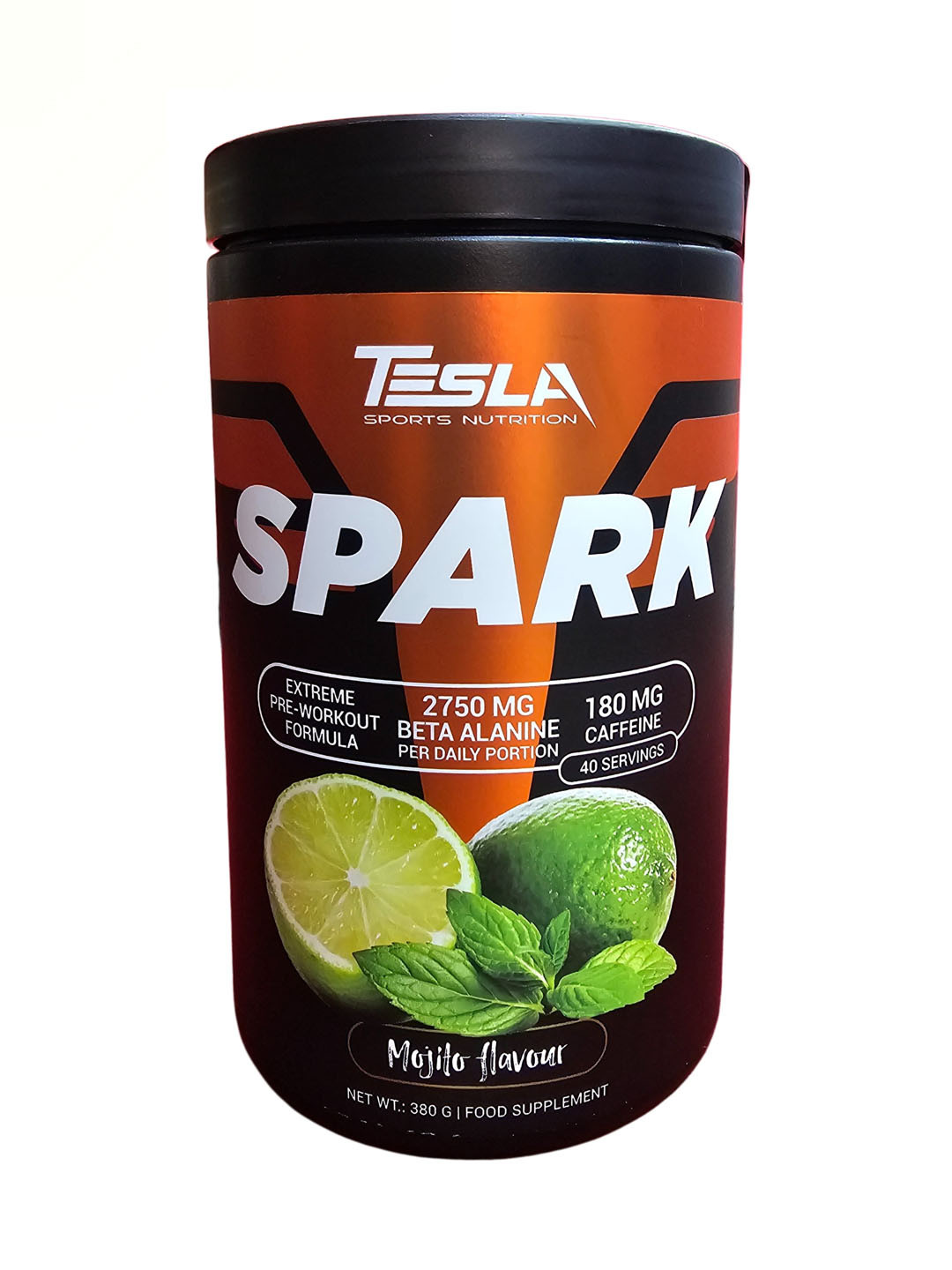 Предтренировочный комплекс Tesla Sports Nutrition Spark Pre-WorkOut Mojito 40 порций