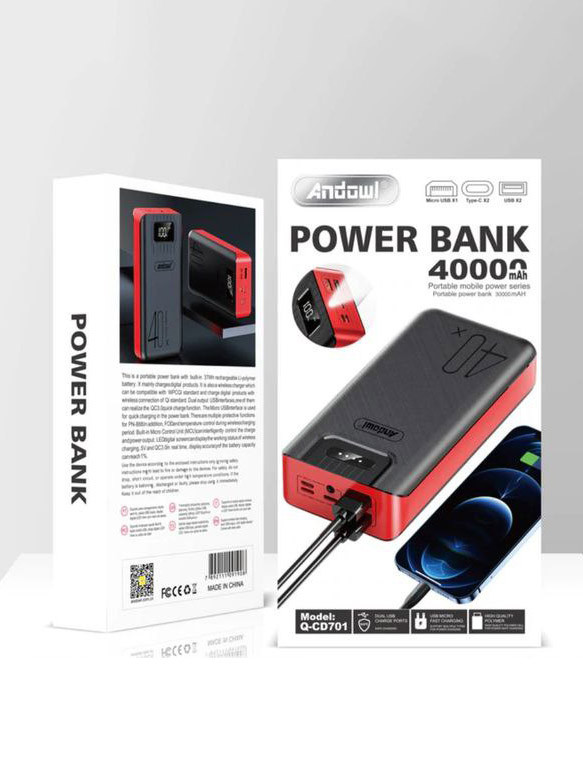 Повербанк Andowl Q-CD701, 4000 мАч
