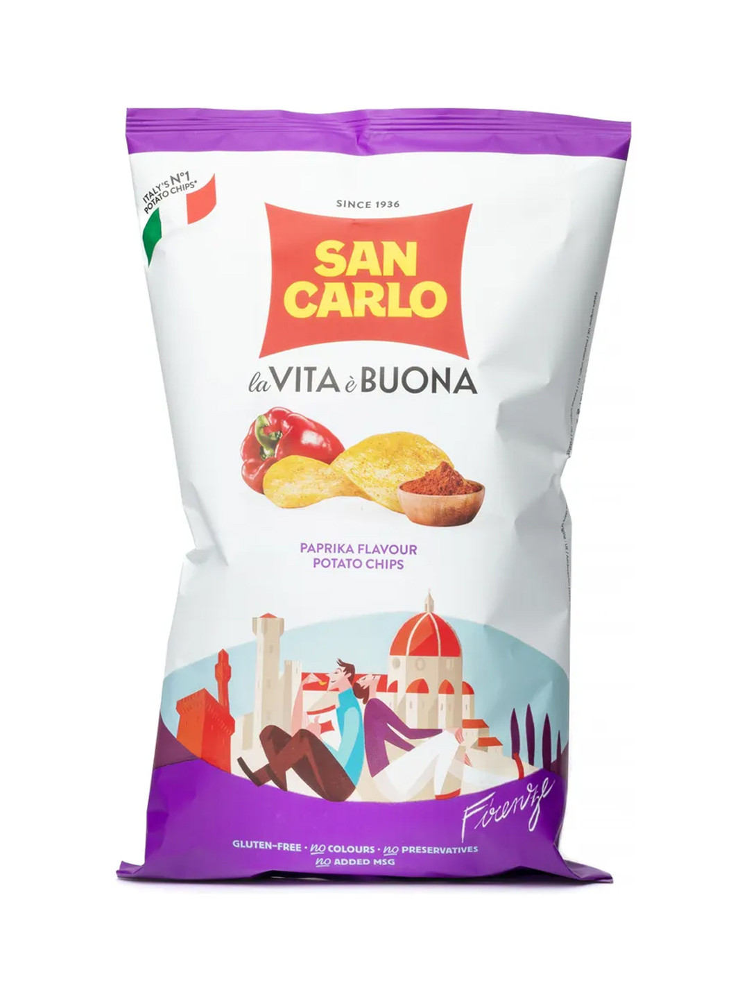 Рафленые чипсы San Carlo со вкусом "Паприка", 50г